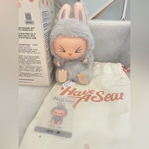 Authentic pop mart The Monsters Labubu Have a Seat Series Hei Hei